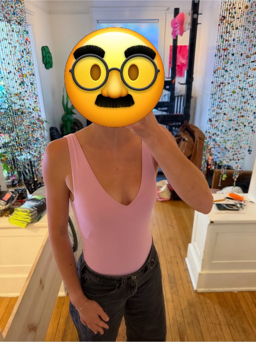 Babaton Pink Contour V-Neck Bodysuit
